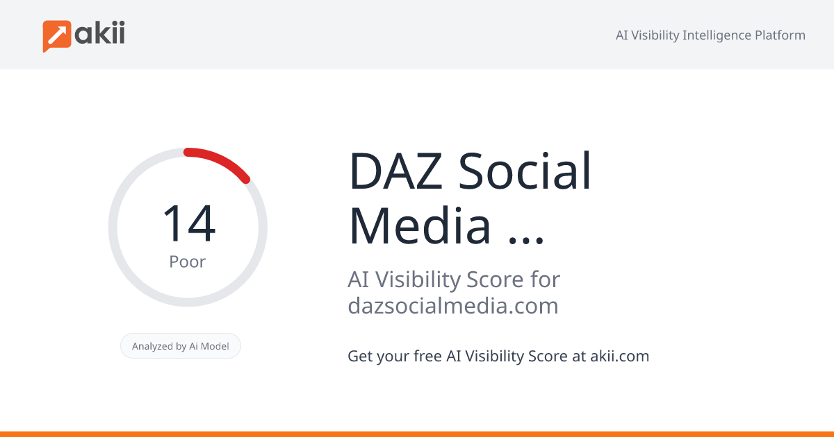 DAZ Social Media Management AI Visibility Score
