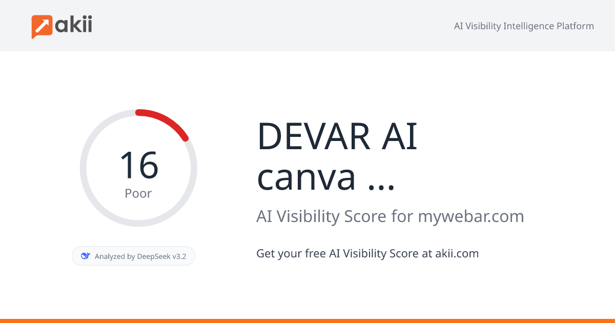 DEVAR - AI 'canva' for #AR AI Visibility Score