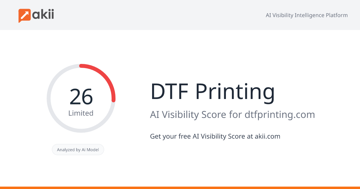 DTF Printing AI Visibility Score
