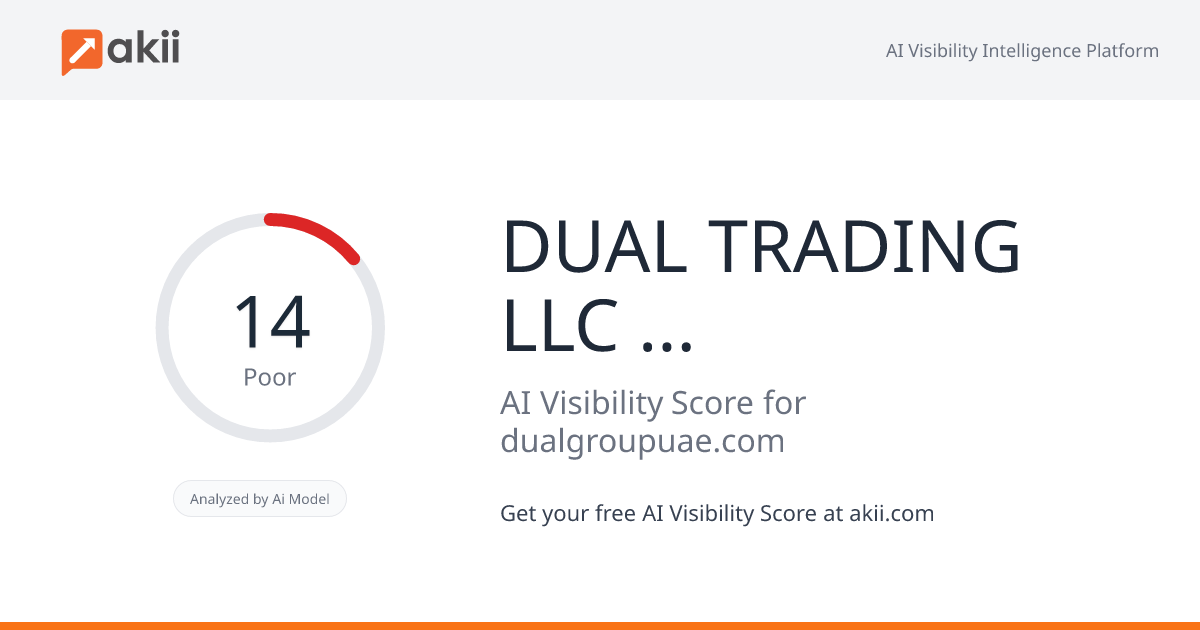 DUAL TRADING LLC | DUAL GROUP UAE AI Visibility Score