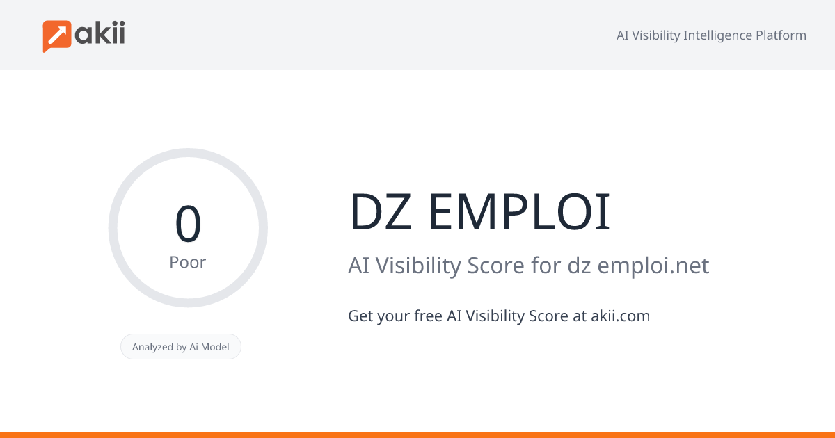 DZ EMPLOI AI Visibility Score