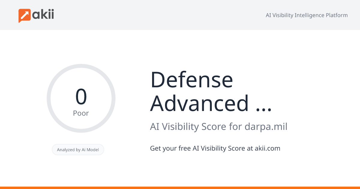 Defense Advanced Research Projects Agency (DARPA) AI Visibility Score