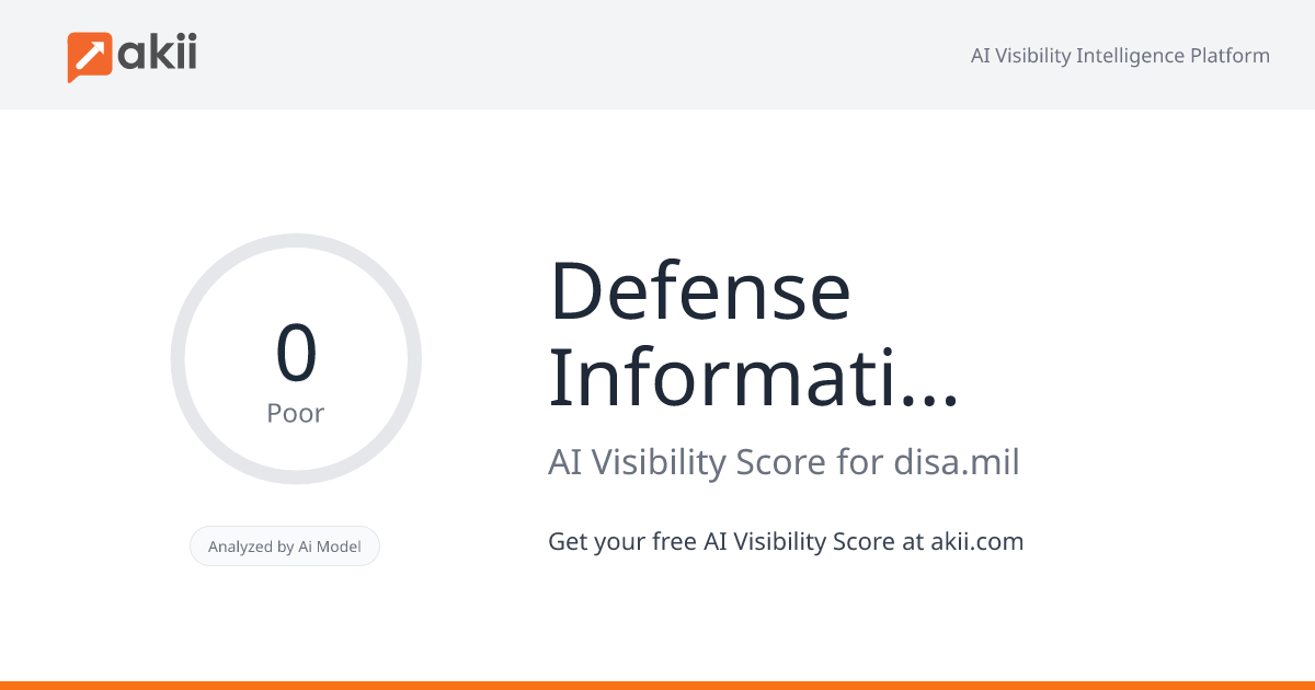 Defense Information Systems Agency AI Visibility Score