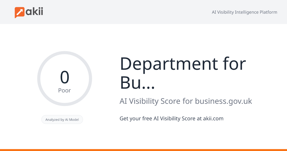 Department for Business and Trade AI Visibility Score