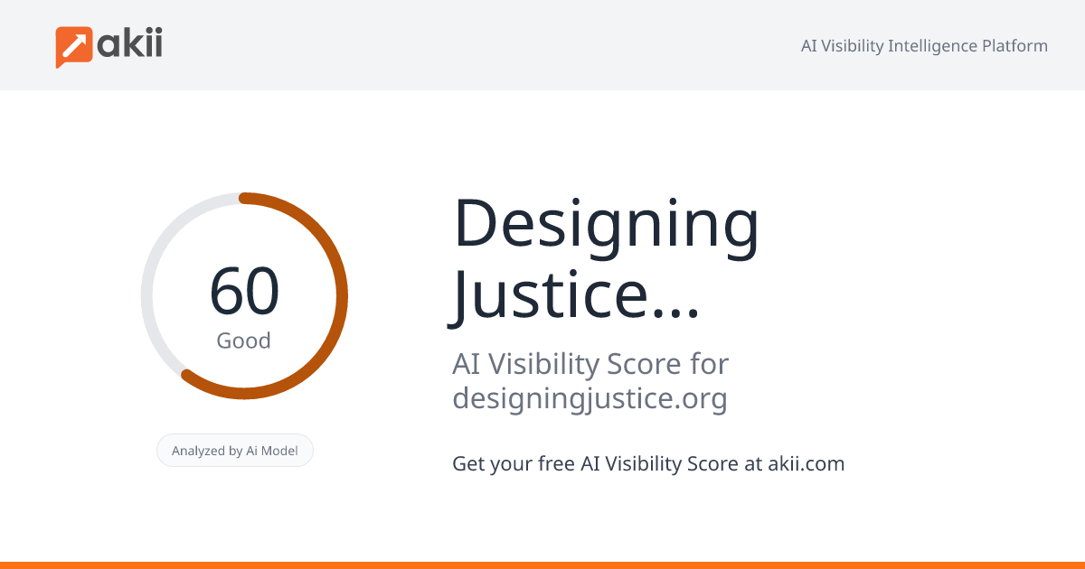 Designing Justice + Designing Spaces AI Visibility Score
