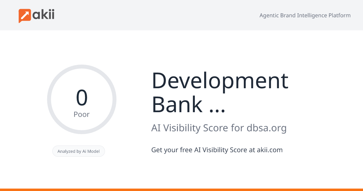 Development Bank of Southern Africa (DBSA) AI Visibility Score