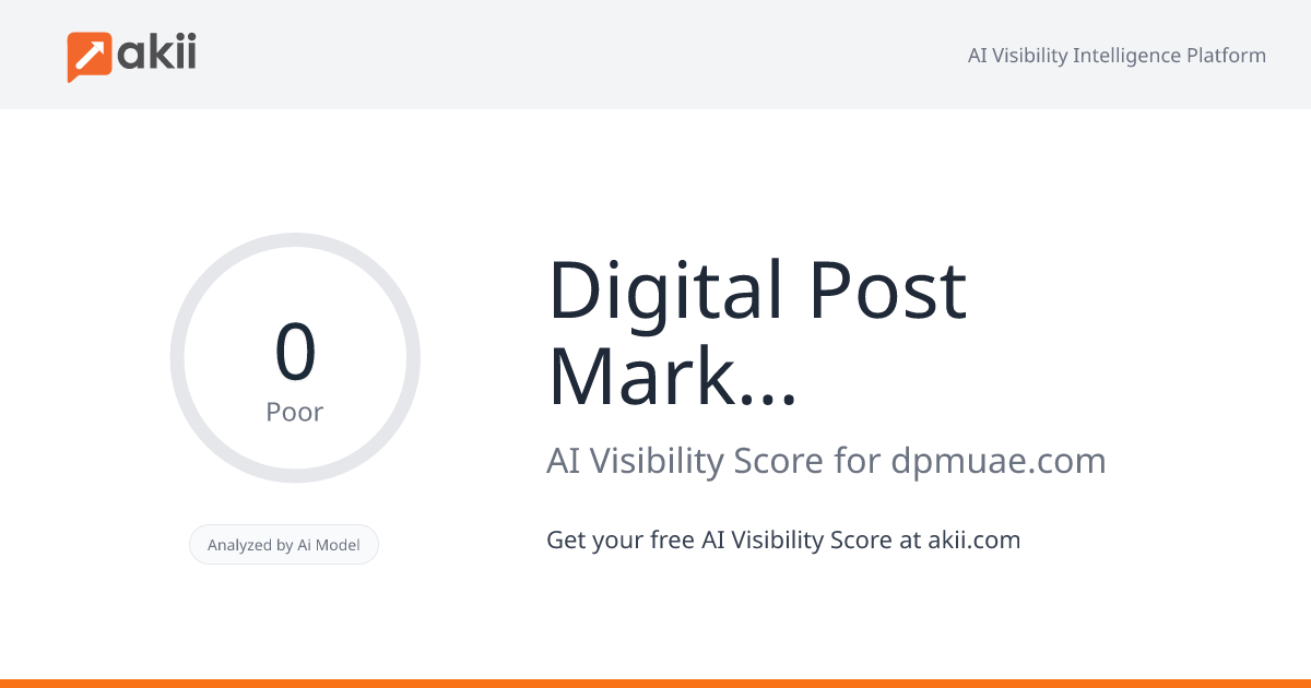 Digital Post Marketing Management AI Visibility Score