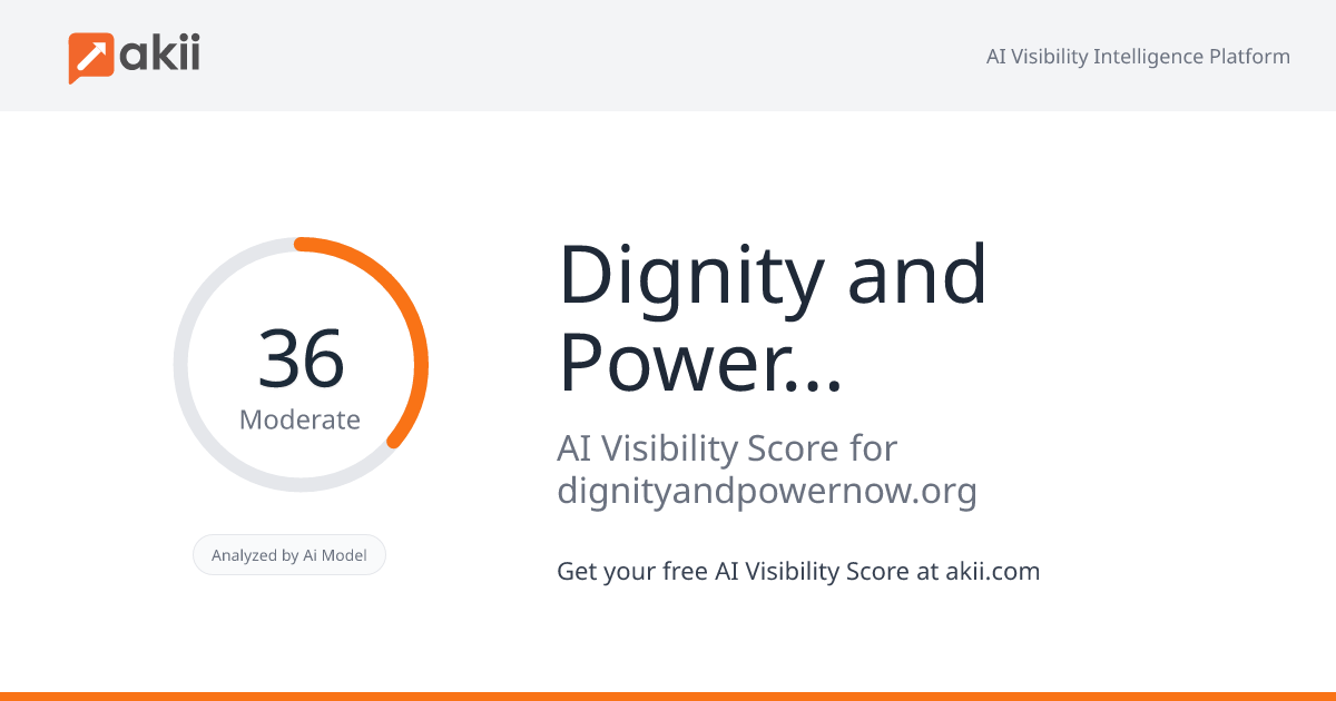 Dignity and Power Now AI Visibility Score
