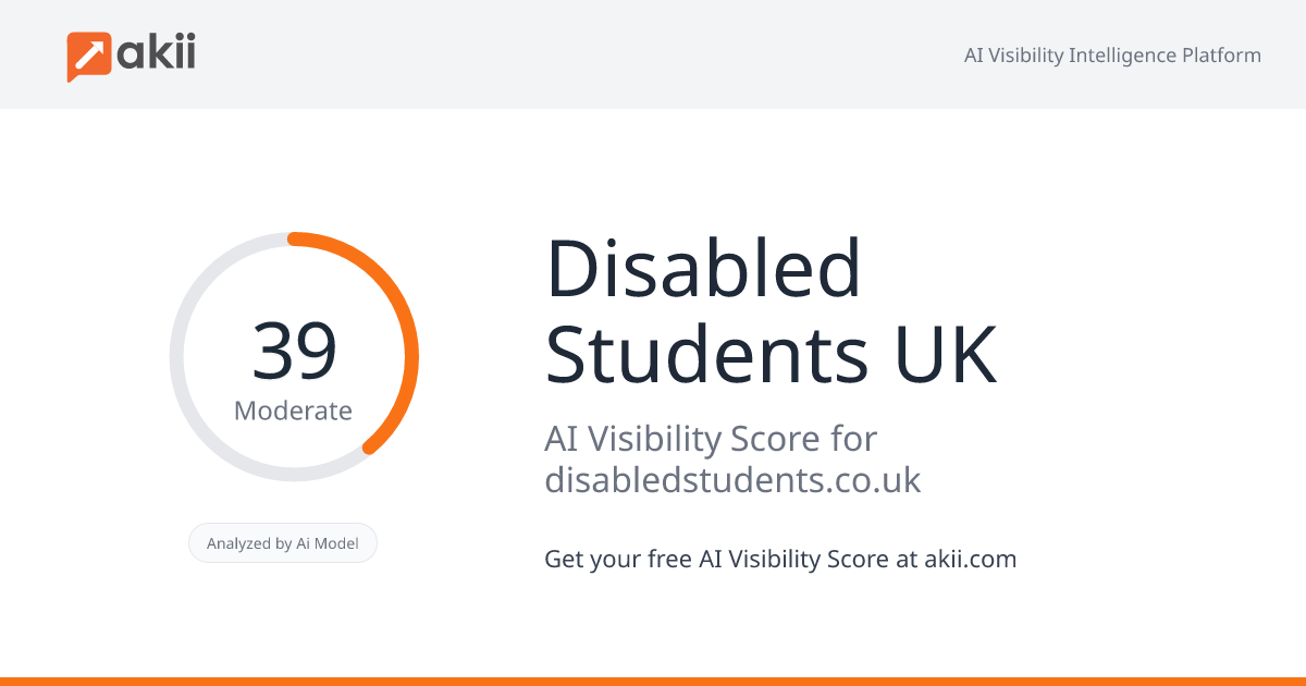 Disabled Students UK AI Visibility Score
