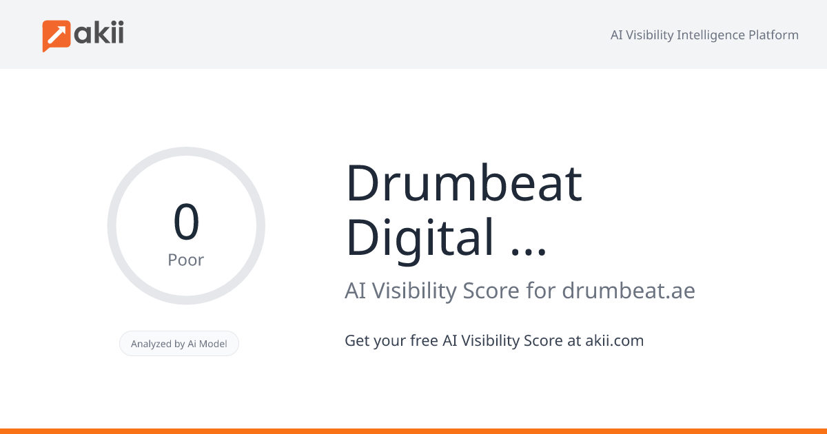 Drumbeat Digital Marketing Management LLC AI Visibility Score
