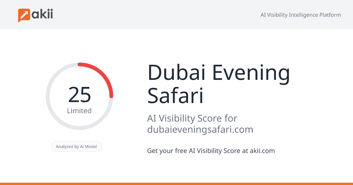 Dubai Evening Safari AI Visibility Score