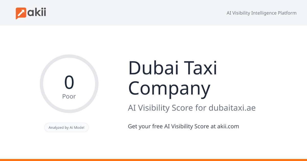 Dubai Taxi Company AI Visibility Score