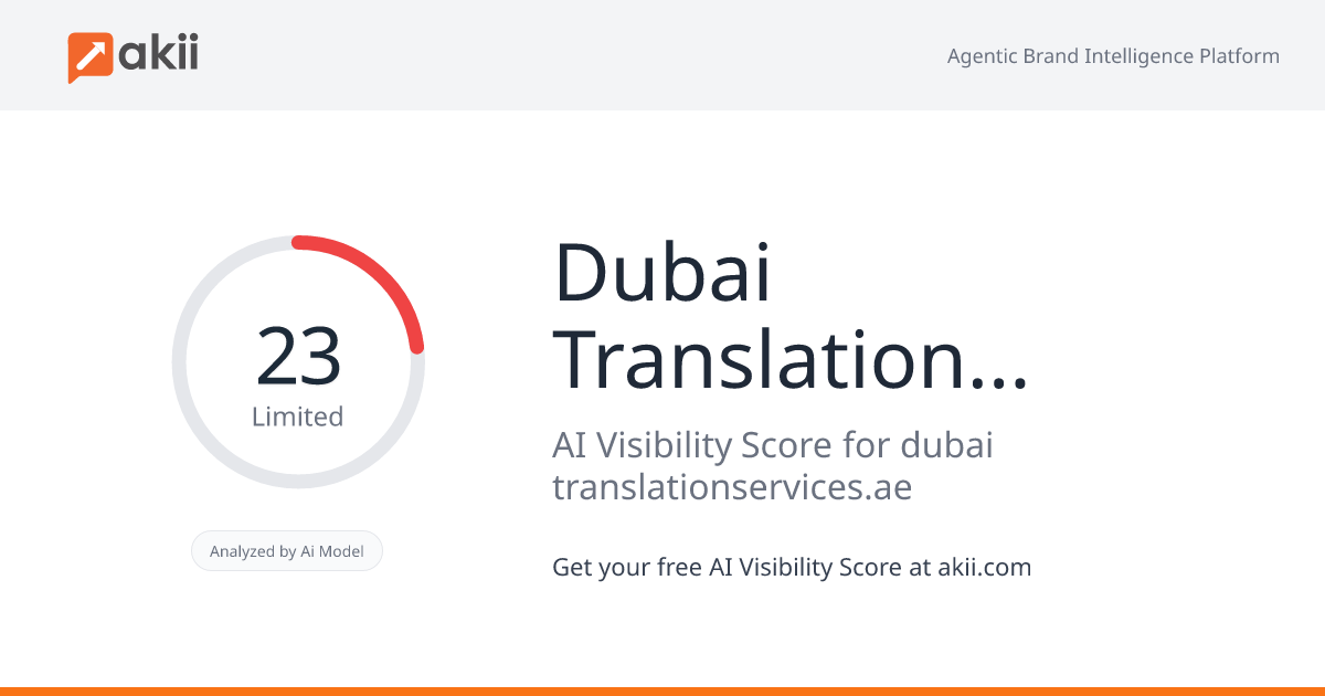 Dubai Translation Services AI Visibility Score