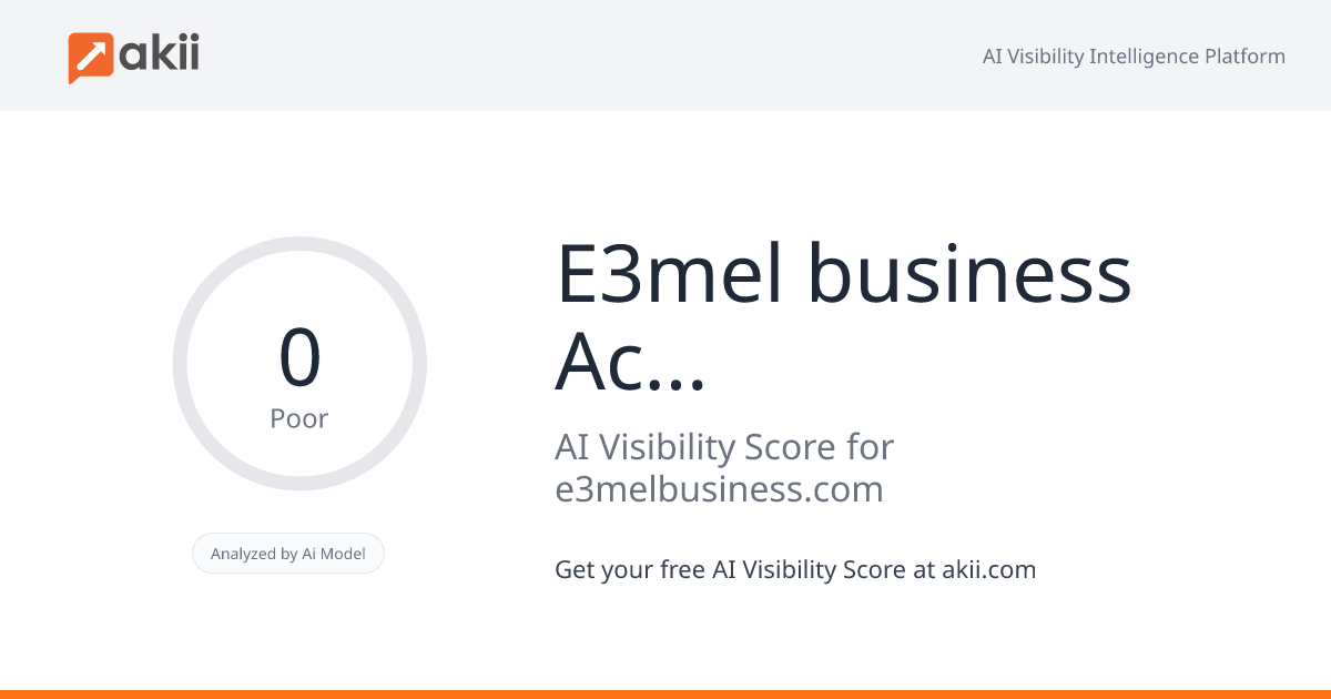 E3mel business Academy AI Visibility Score