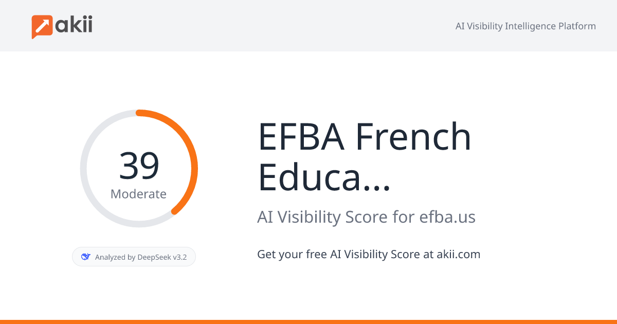 EFBA French Education Bay Area AI Visibility Score