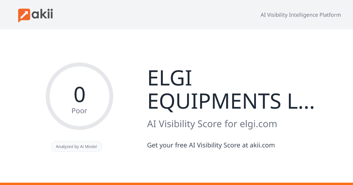 ELGI EQUIPMENTS LIMITED AI Visibility Score