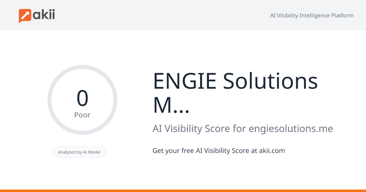 ENGIE Solutions Middle East AI Visibility Score