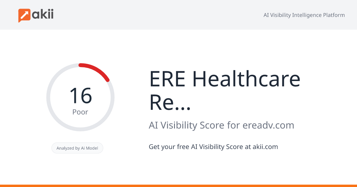 ERE Healthcare Real Estate Advisors AI Visibility Score