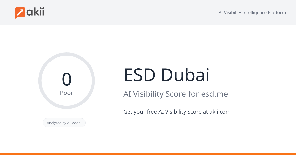 ESD Dubai AI Visibility Score