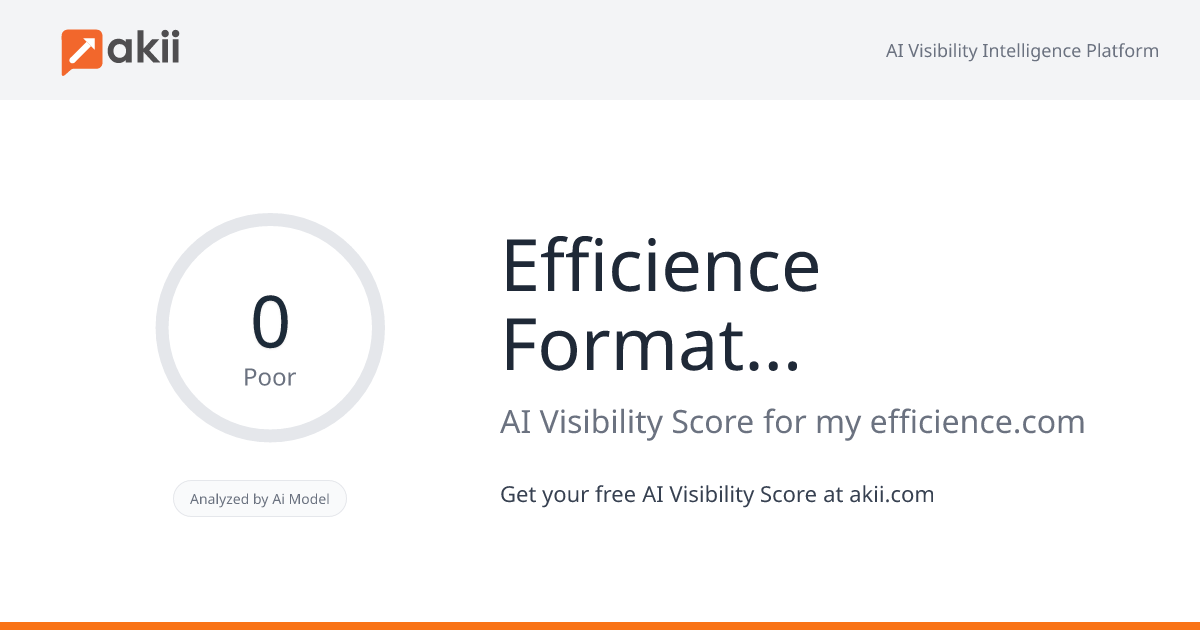Efficience Formation-Conseil-Audit-Recrutement AI Visibility Score