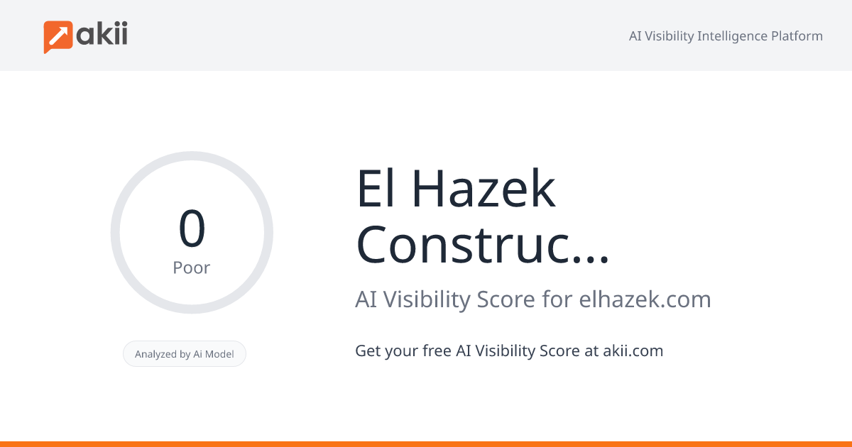 El Hazek Construction AI Visibility Score