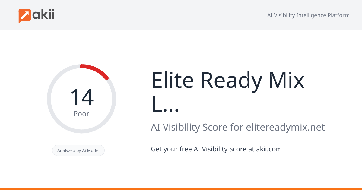 Elite Ready-Mix L.L.C AI Visibility Score