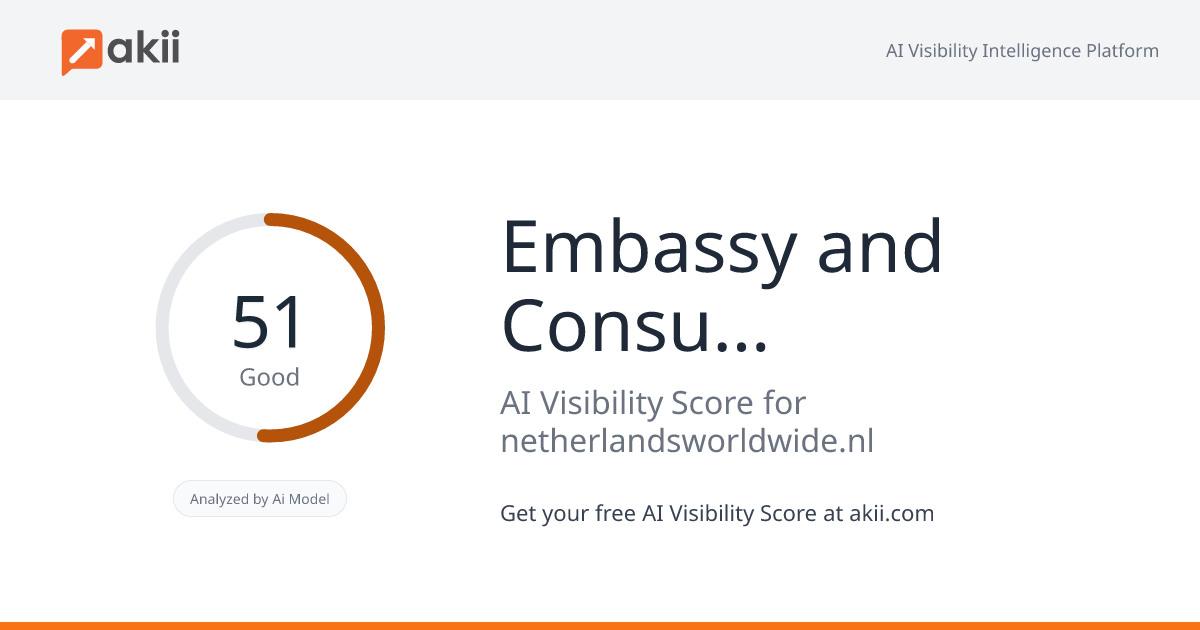 Embassy and Consulate General of the Kingdom of the Netherlands in the United Arab Emirates AI Visibility Score