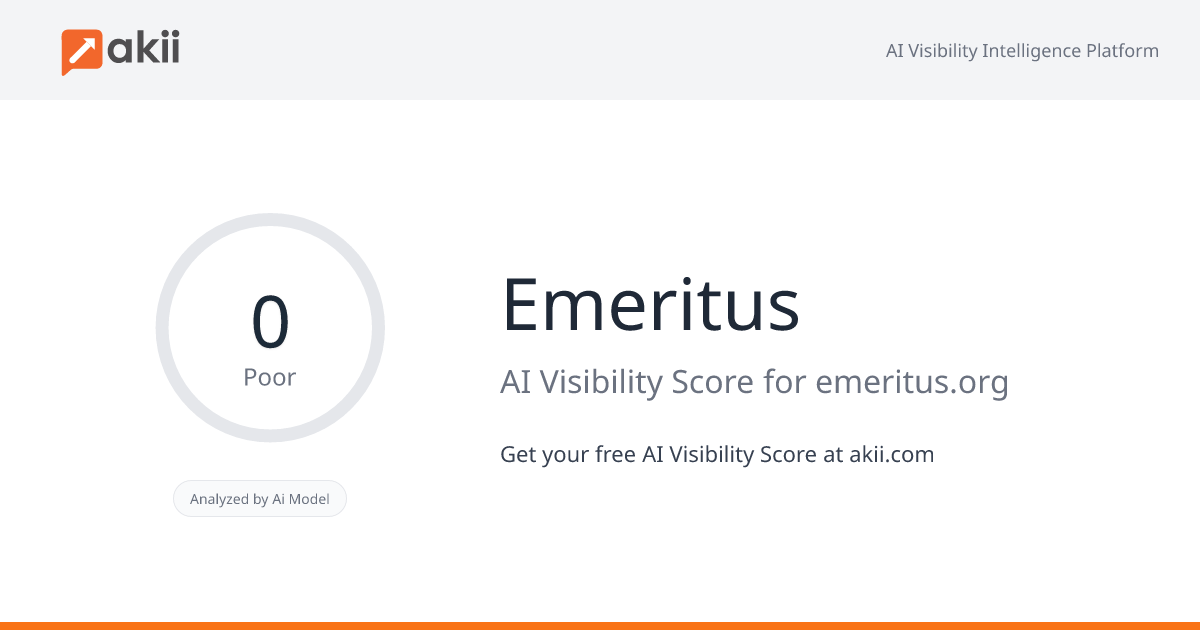Emeritus AI Visibility Score
