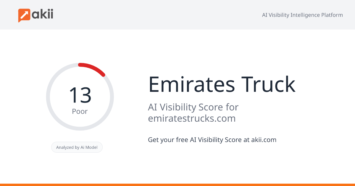 Emirates Truck AI Visibility Score