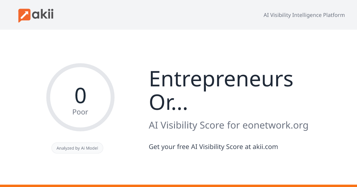 Entrepreneurs'​ Organization AI Visibility Score