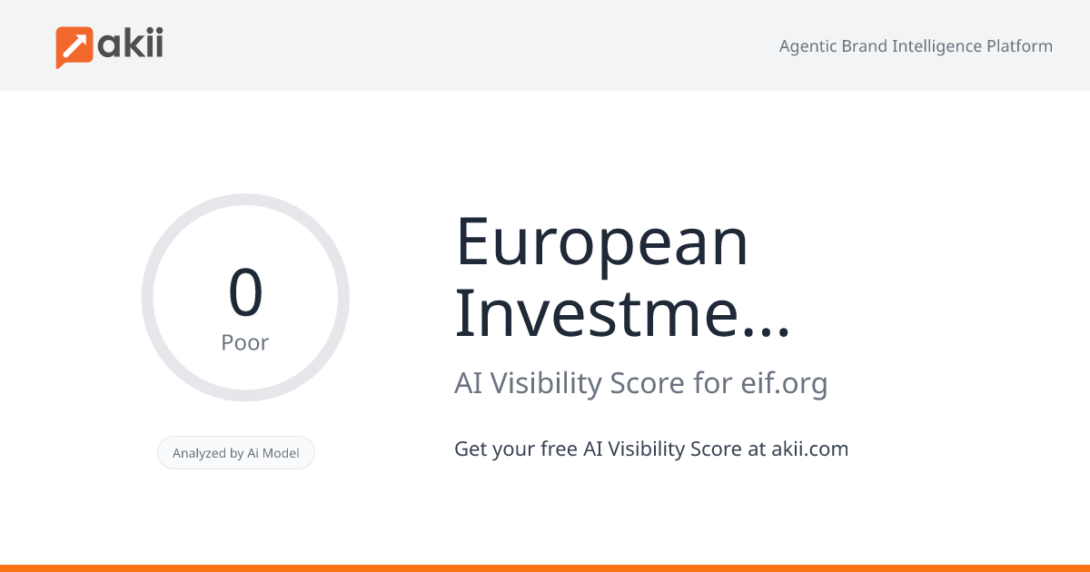 European Investment Fund (EIF) AI Visibility Score