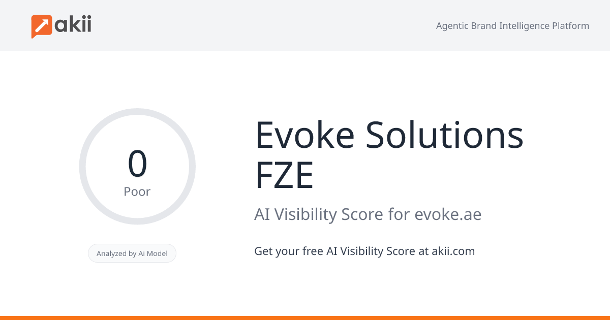 Evoke Solutions FZE AI Visibility Score