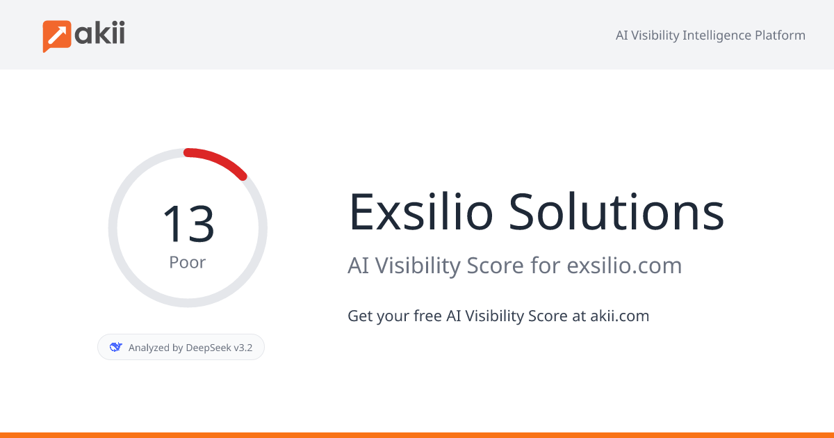 Exsilio Solutions AI Visibility Score
