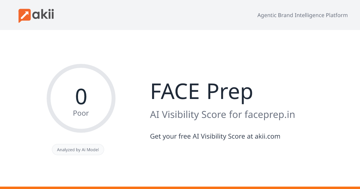 FACE Prep AI Visibility Score