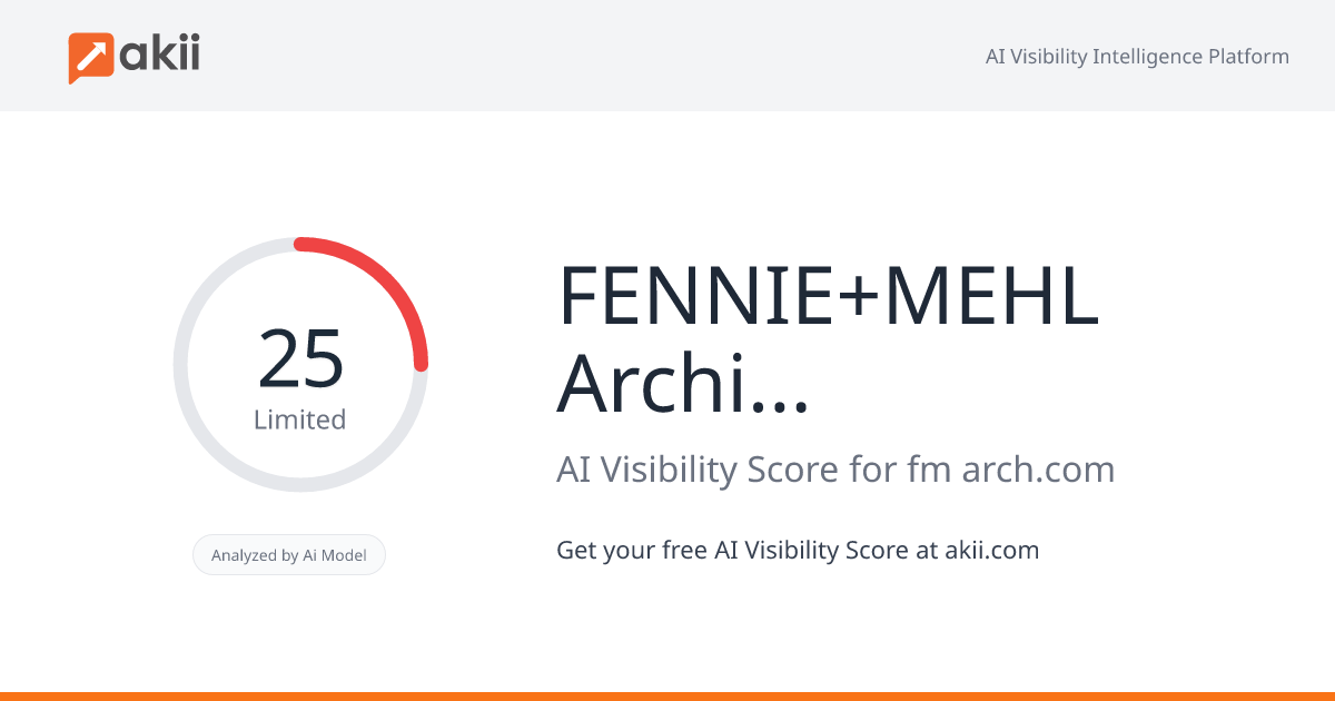 FENNIE+MEHL Architects AI Visibility Score