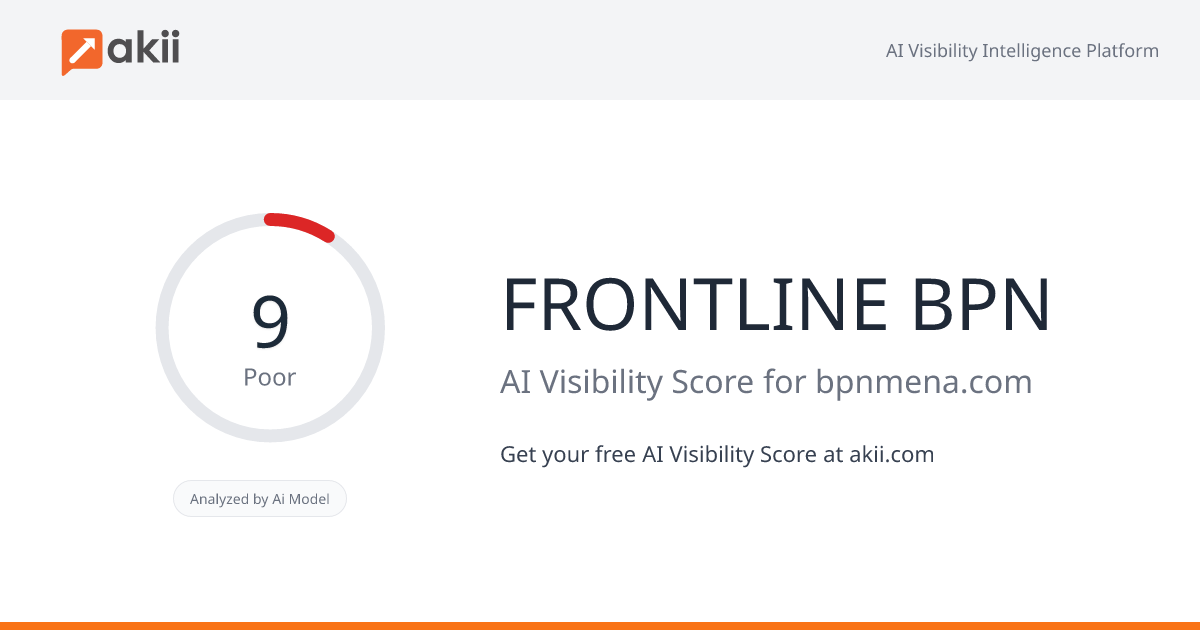 FRONTLINE BPN AI Visibility Score