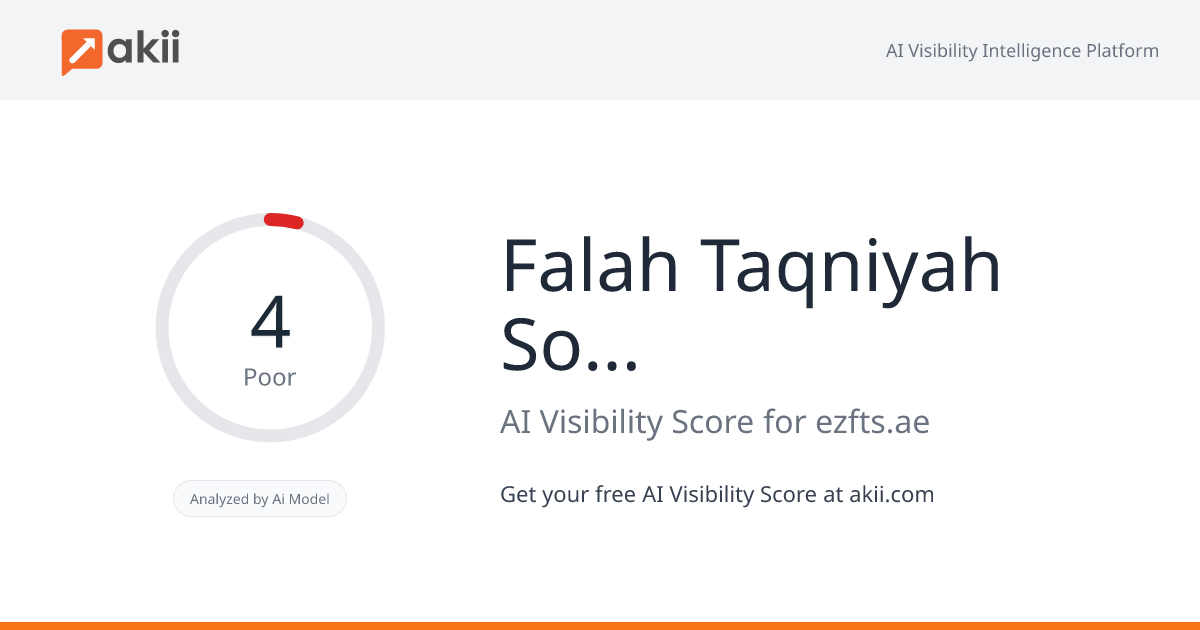 Falah Taqniyah Sooq FZ-LLC AI Visibility Score