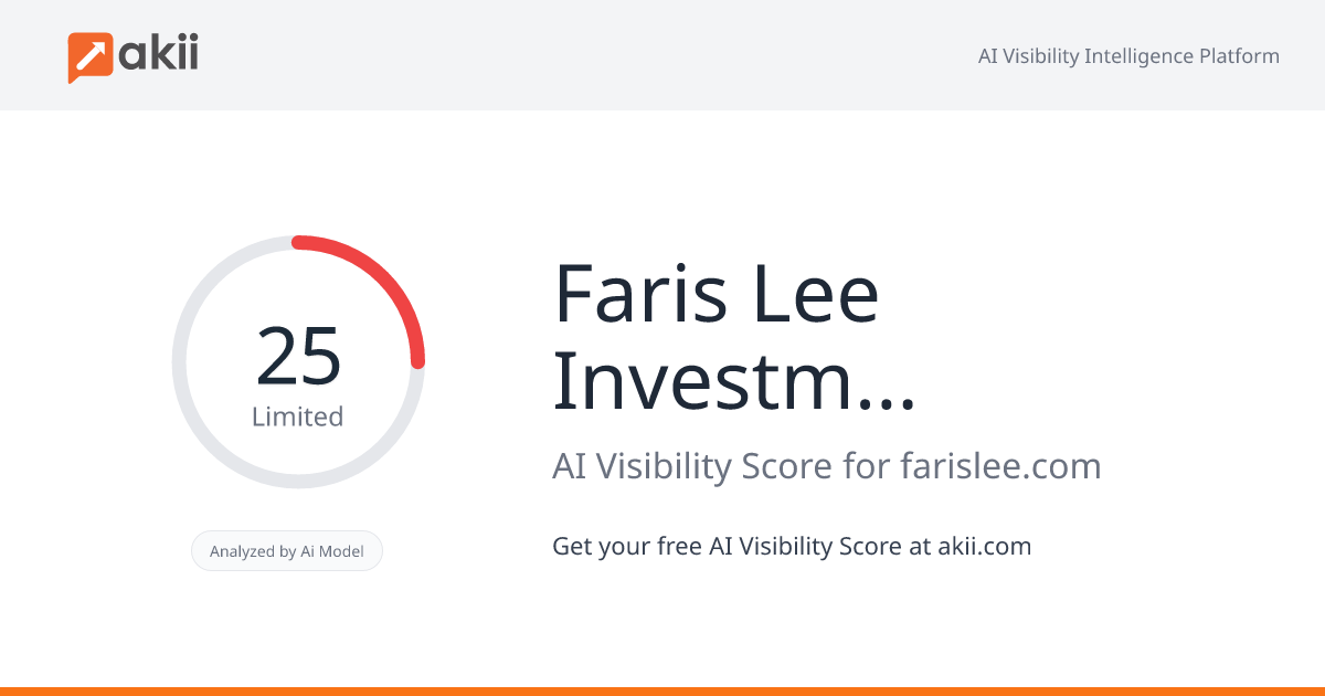 Faris Lee Investments AI Visibility Score