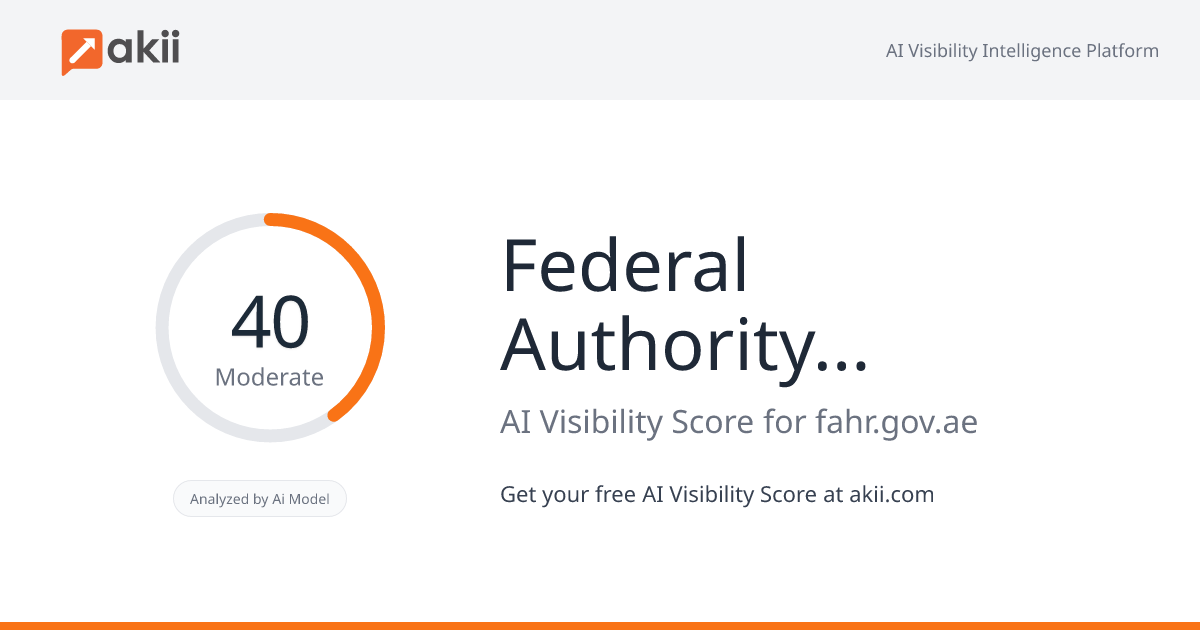 Federal Authority for Government Human Resources (FAHR) - UAE AI Visibility Score
