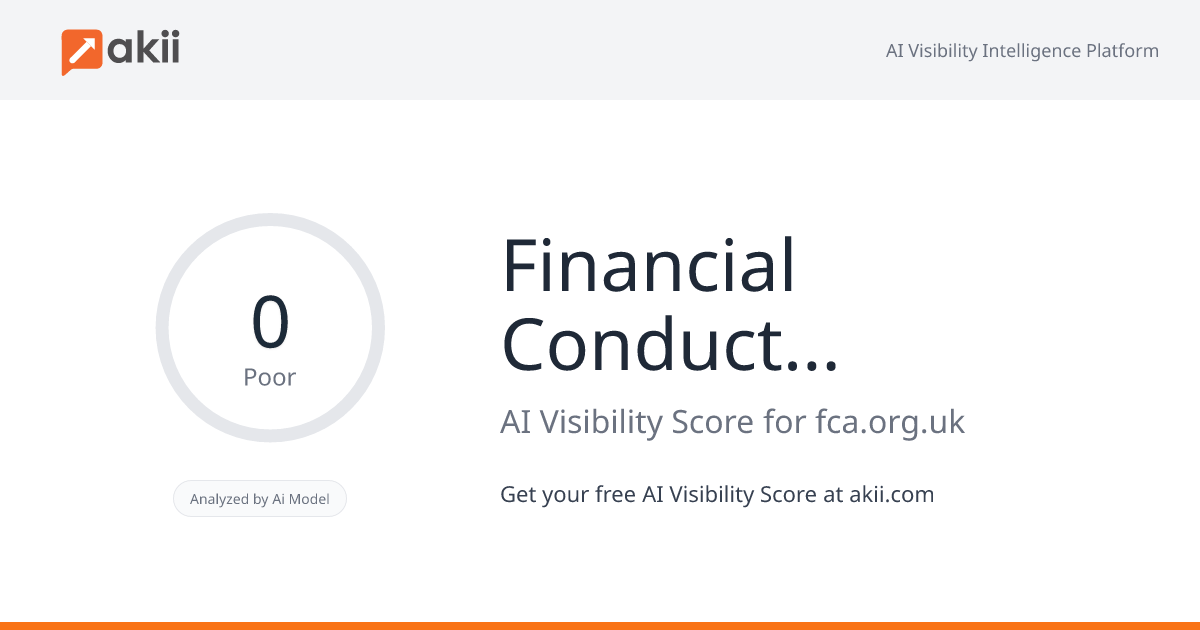 Financial Conduct Authority AI Visibility Score