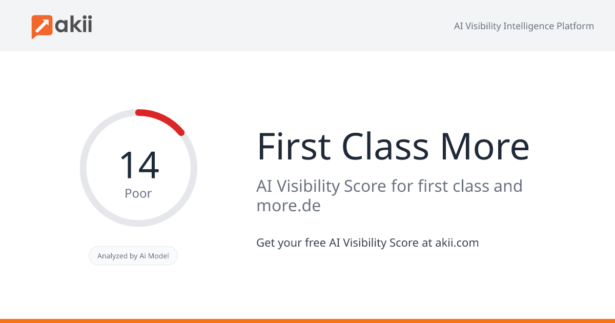 First Class & More AI Visibility Score