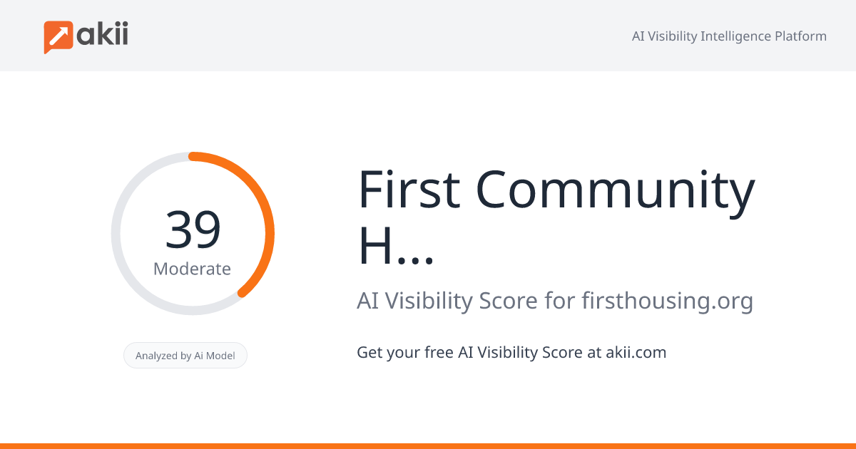 First Community Housing AI Visibility Score