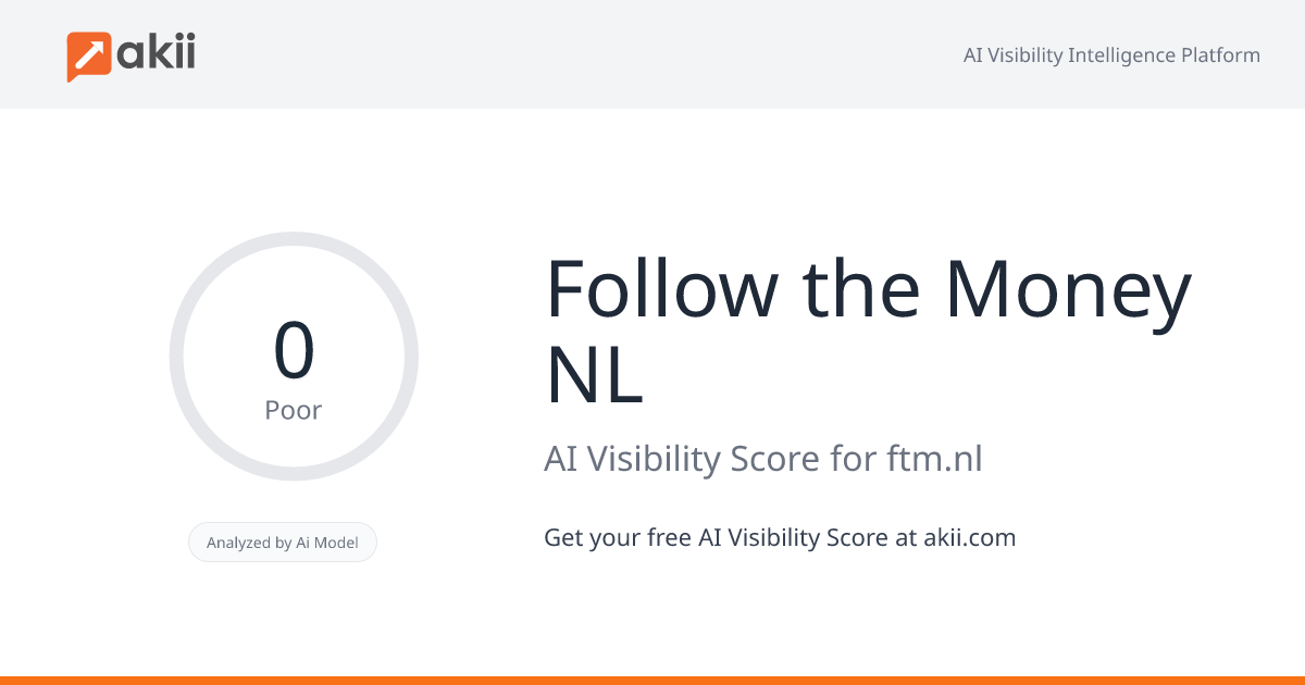 Follow the Money NL AI Visibility Score
