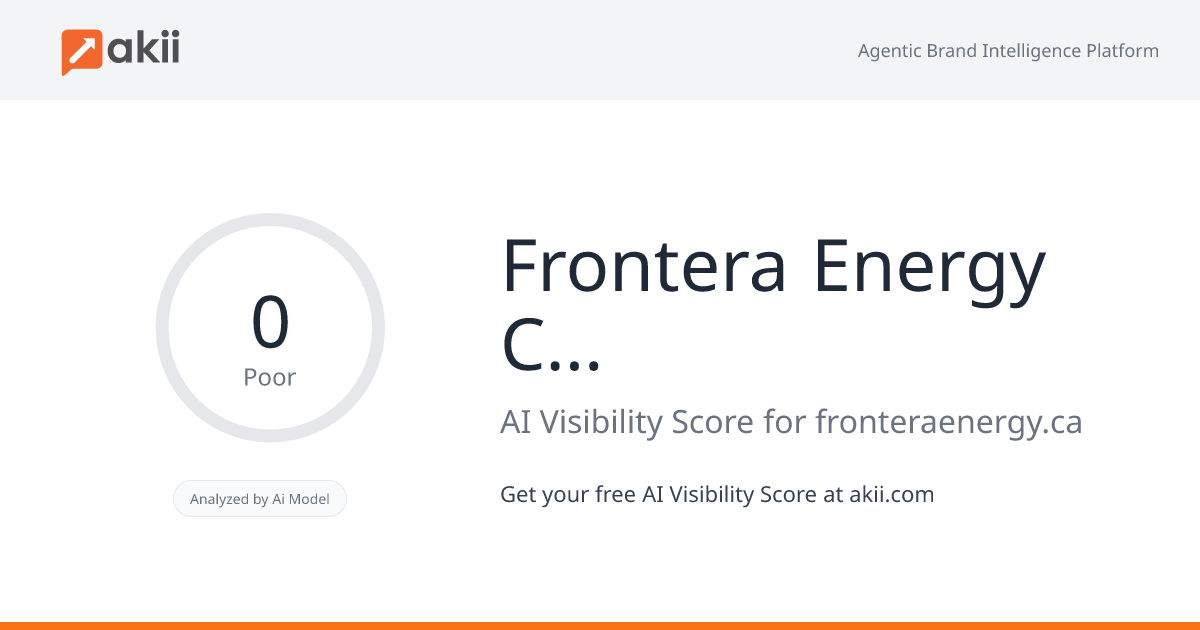 Frontera Energy Corp. AI Visibility Score