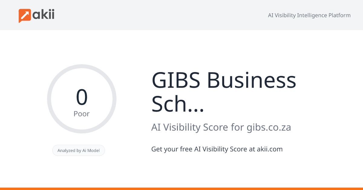 GIBS Business School (Gordon Institute of Business Science) AI Visibility Score