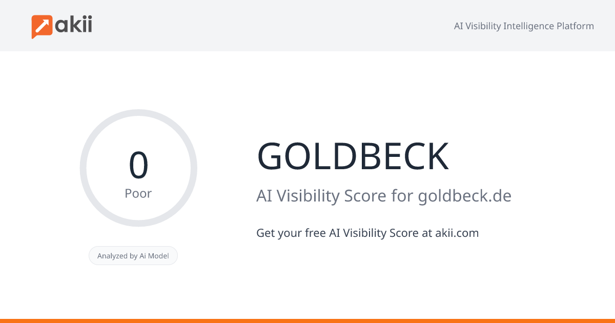GOLDBECK AI Visibility Score