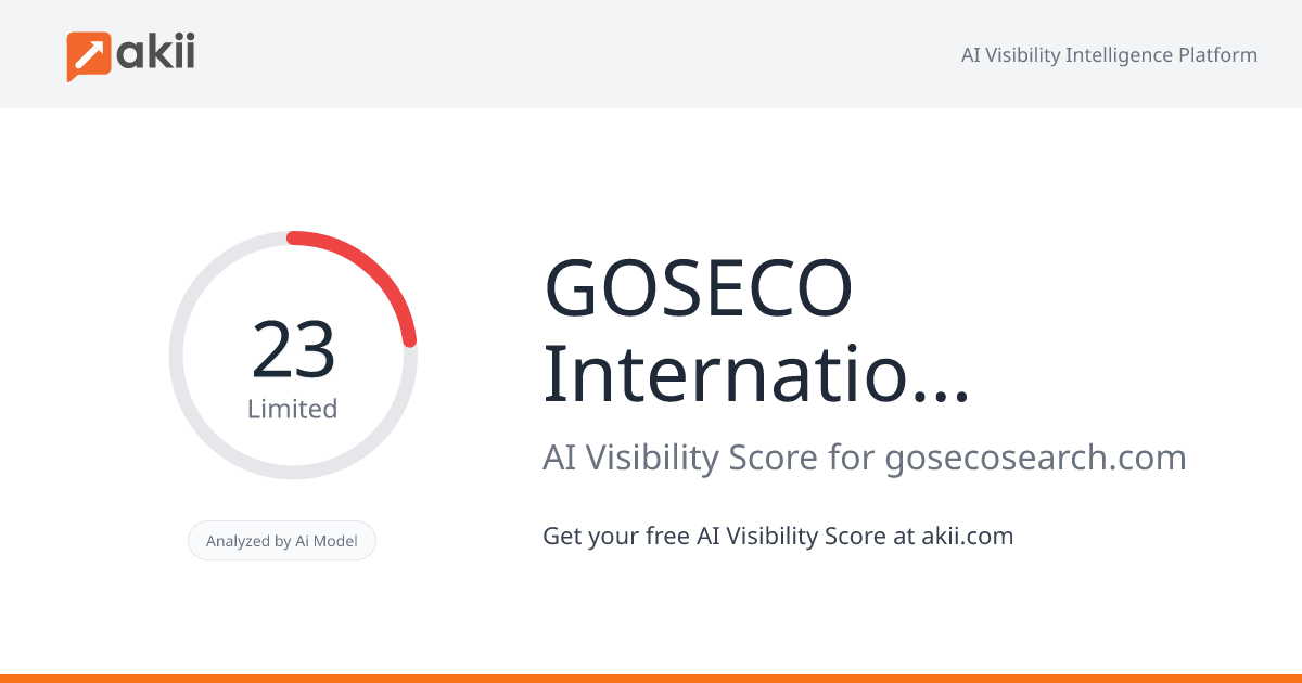 GOSECO International Executive Search¬Æ AI Visibility Score