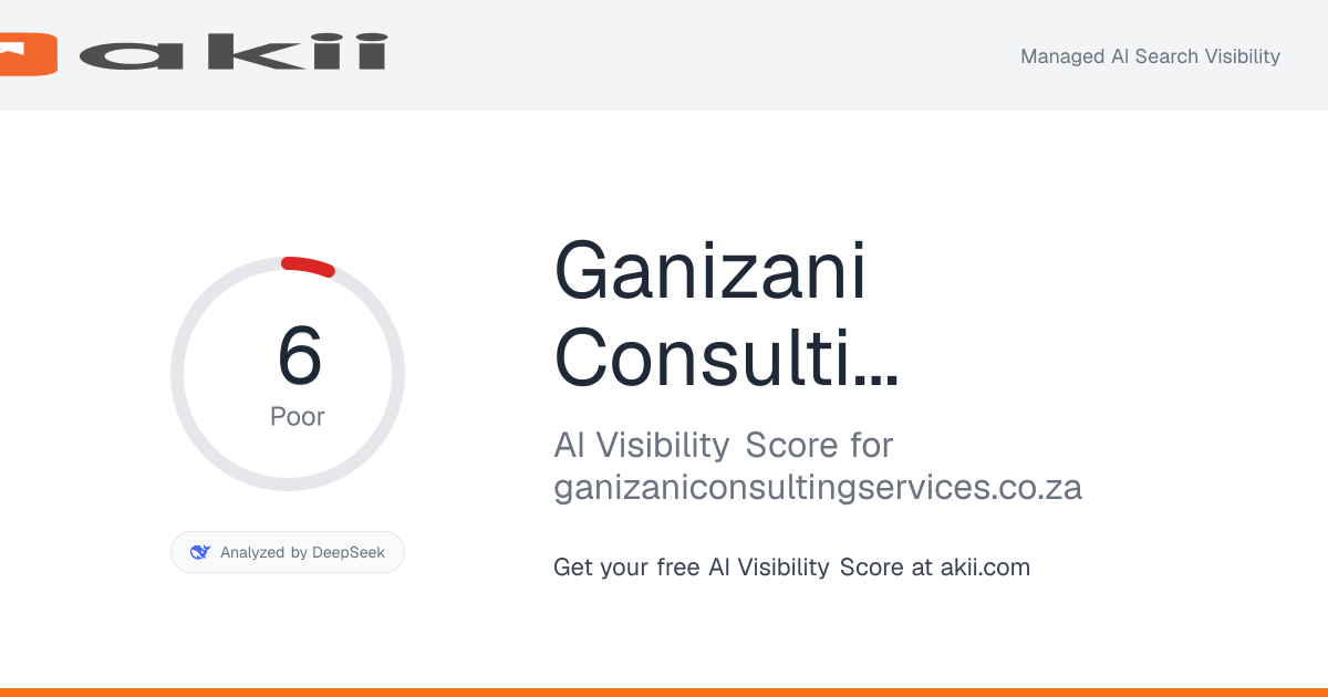 Ganizani Consulting GaniTech, The Marketing & Tech Firm AI Visibility Score preview