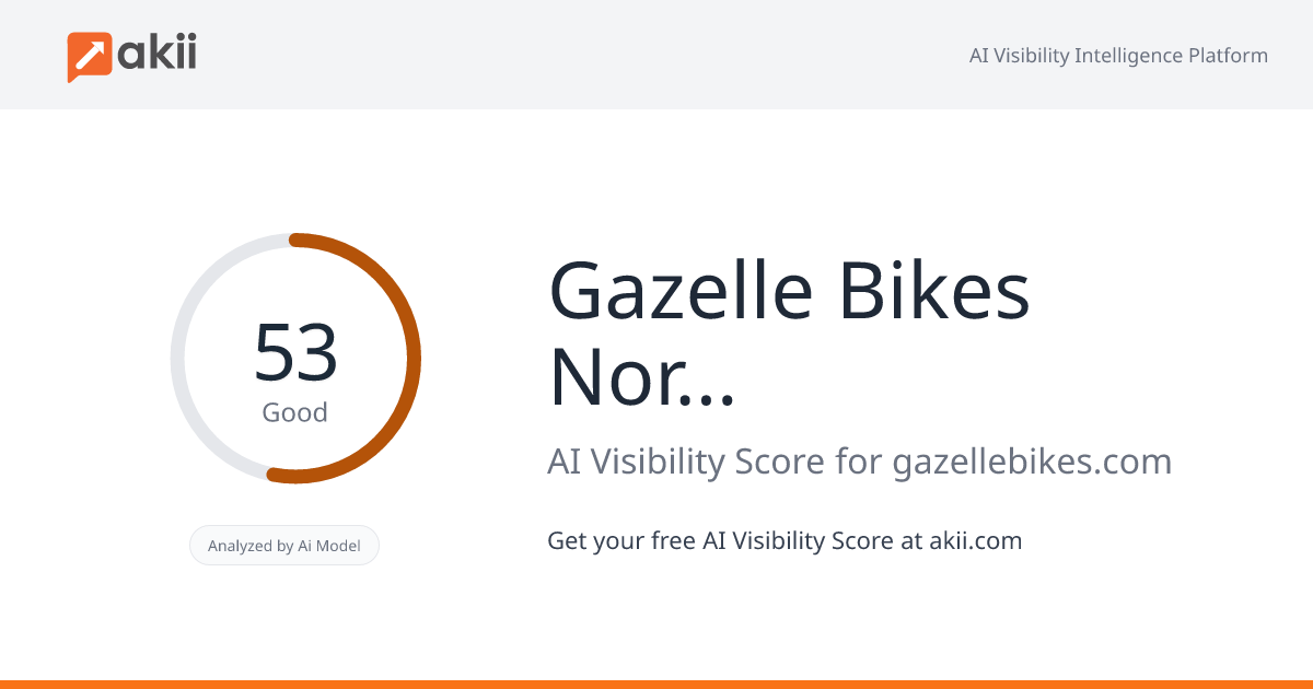 Gazelle Bikes North America AI Visibility Score