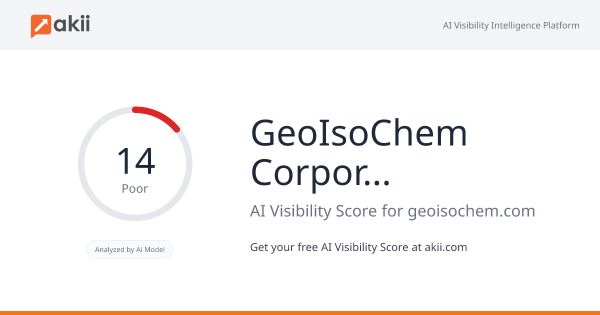 GeoIsoChem Corporation AI Visibility Score